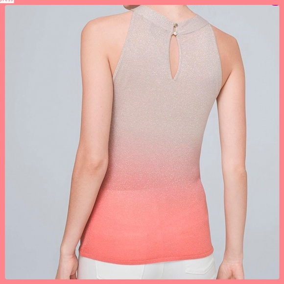 NWT! WHBM TEA ROSE OMBRÉ HALTER TOP - Picture 8 of 15